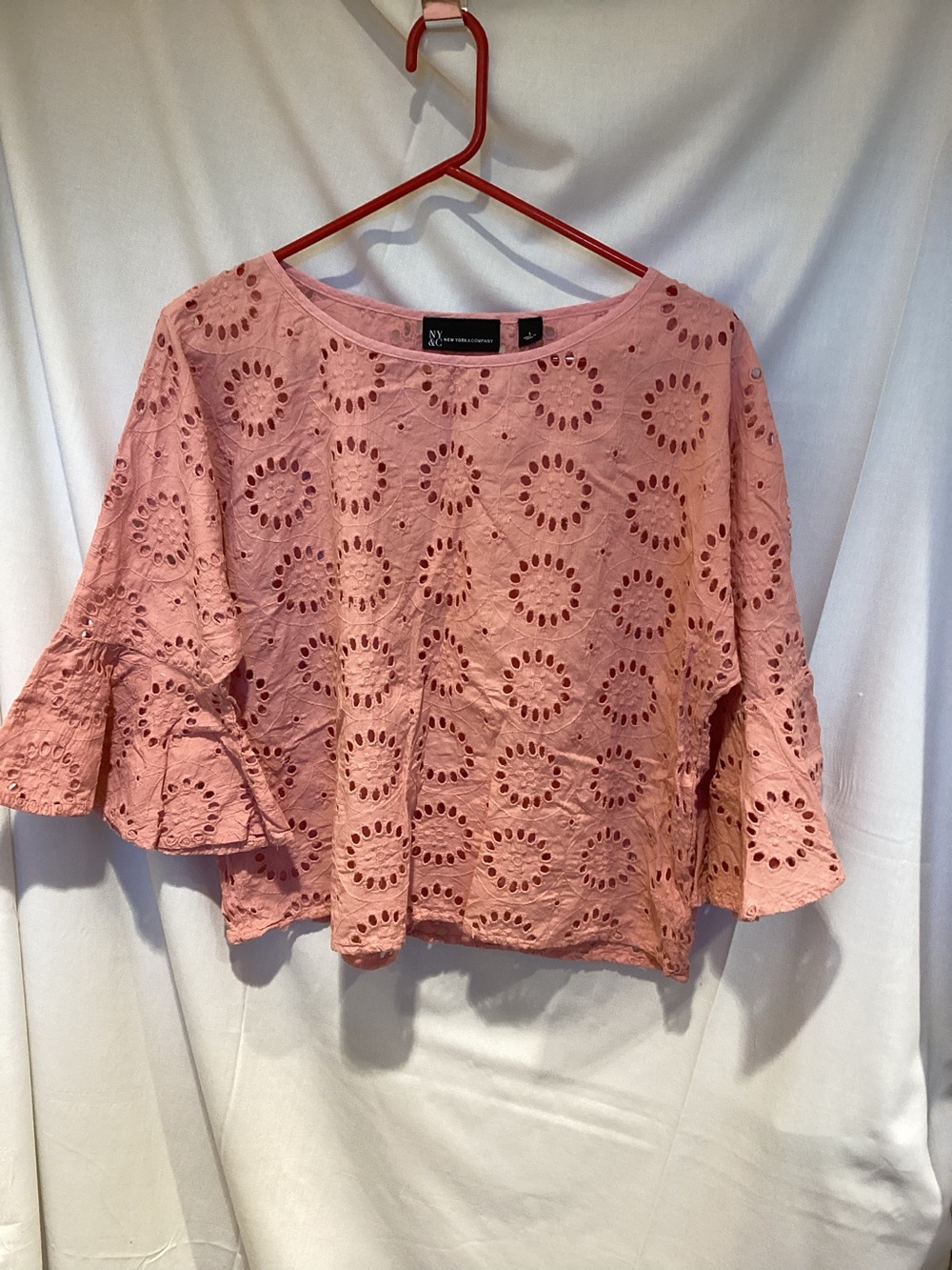 Eyelet Peasant Top